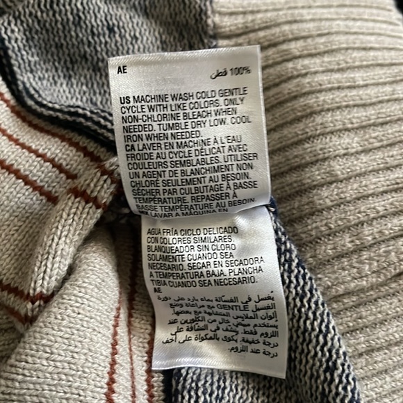 SUN + STONE Sz L Men's Blanket Stripe Shawl Sweater - Picture 12 of 14